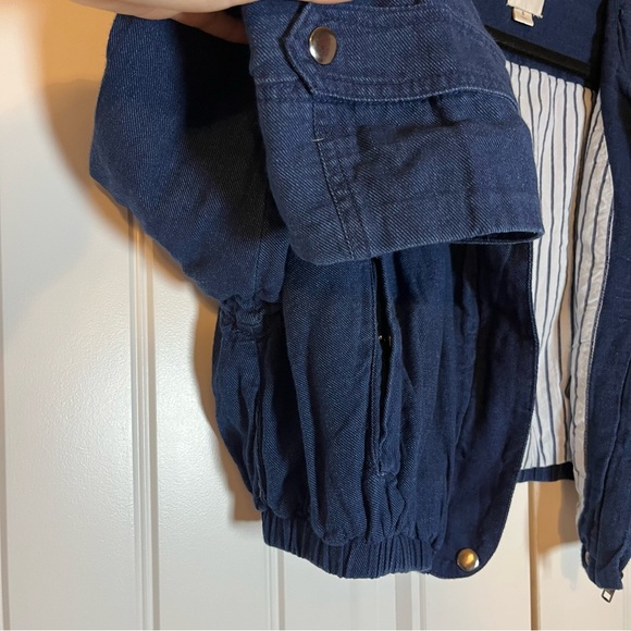 Maeve Chambray Parachute Bomber Jacket Anthropologie Size Medium - Picture 8 of 13